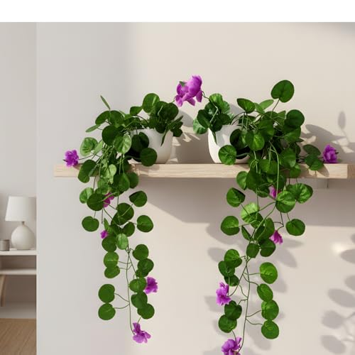 fancymart Artificial Flower Plant Home Décor with Small Size Pot | Pack of 2 | Plant Hanging for Home Decor | Office Decor (DESIGN-05) - Image 3