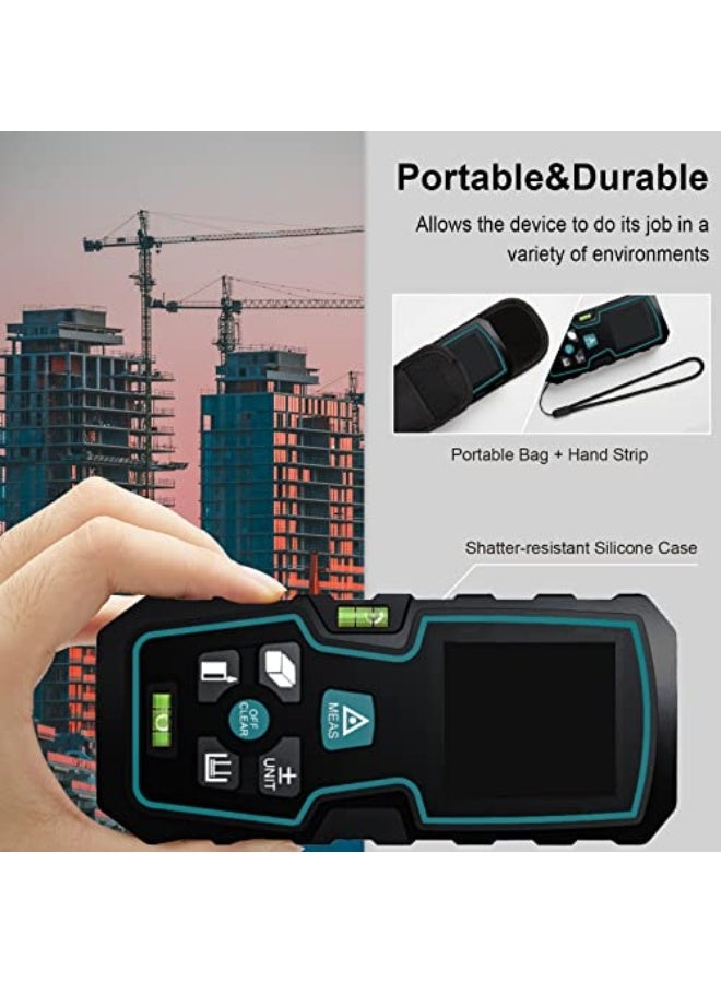 Inkbird Plus Digital Laser Distance Meter, LCD Backlight, 4 Units, 10 Groups, Data Logging, Mute Mode, Continuous Pythagorean Distance Measurement - Image 3