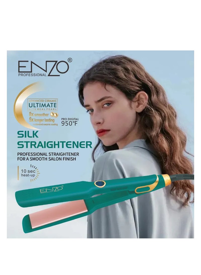 ENZO مكواة شعر إنزو الاحترافية – برو ديجيتال 980°F | تسخين سريع خلال 10 ثوانٍ | تصفيف عالي الدقة | ألواح سيراميك | أداء بمستوى الصالون - Image 1