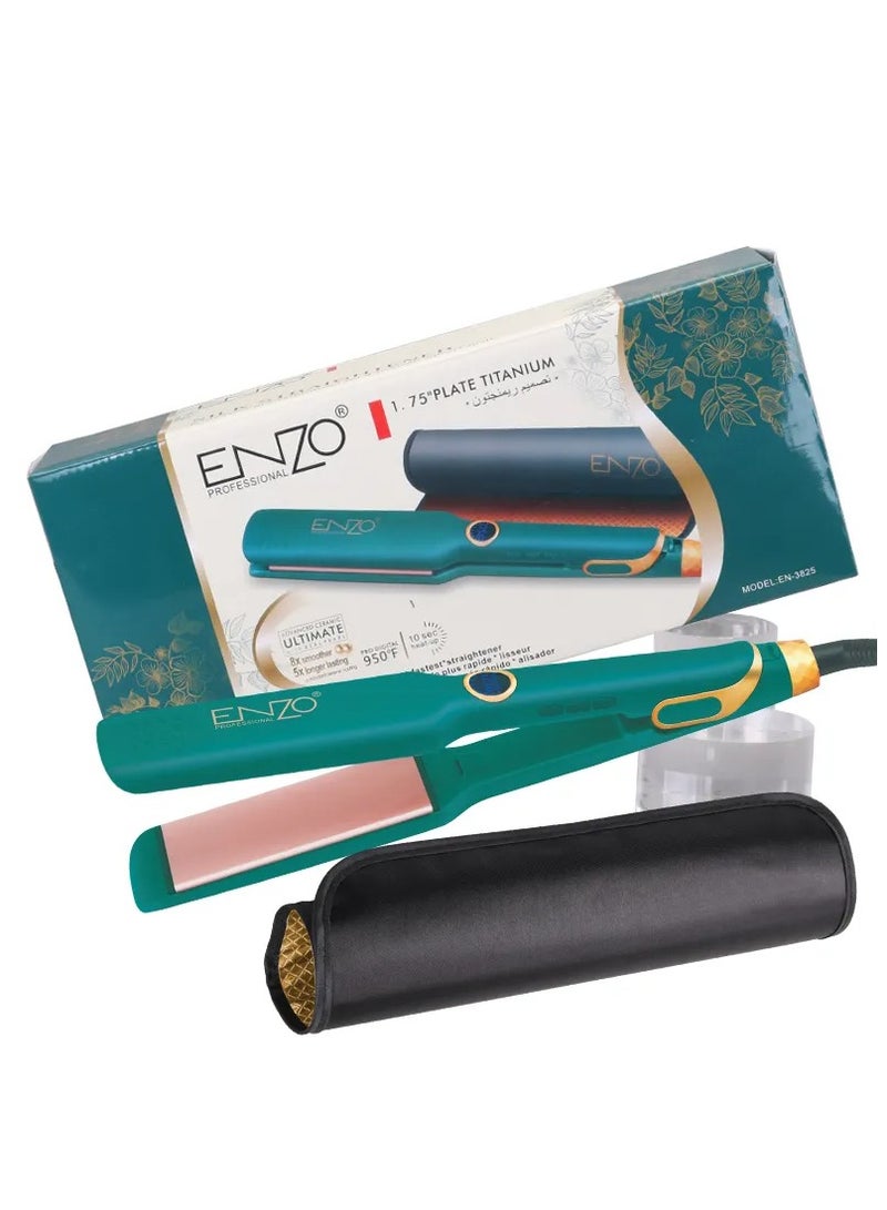 ENZO مكواة شعر إنزو الاحترافية – برو ديجيتال 980°F | تسخين سريع خلال 10 ثوانٍ | تصفيف عالي الدقة | ألواح سيراميك | أداء بمستوى الصالون - Image 2