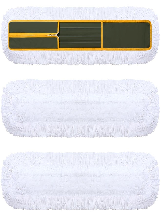Maxdot 3 Pack 36 Inch Dust Mop Replacement Head for Floor Cleaning Large Cotton Commercial Industrial Heavy Duty Mop Head Refills Sweeper Replacement Janitorial Supply for Hardwood - Image 1
