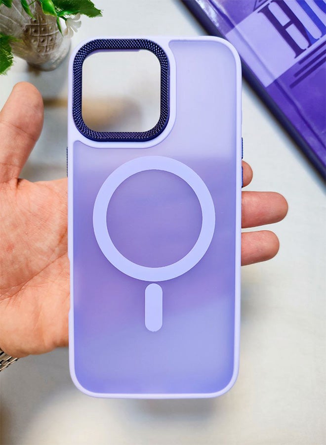 جراب خلفي مغناطيسي غير لامع لهاتف ايفون 16 برو ماكس، غطاء نحيف صلب مقاوم للصدمات والخدش، متوافق مع MagSafe والشاحن اللاسلكي، حماية عدسة الكاميرا، خفيف الوزن، تصميم أنيق للرجال والنساء والشباب لهاتف ايفون 16 برو ماكس - لافندر - Image 1