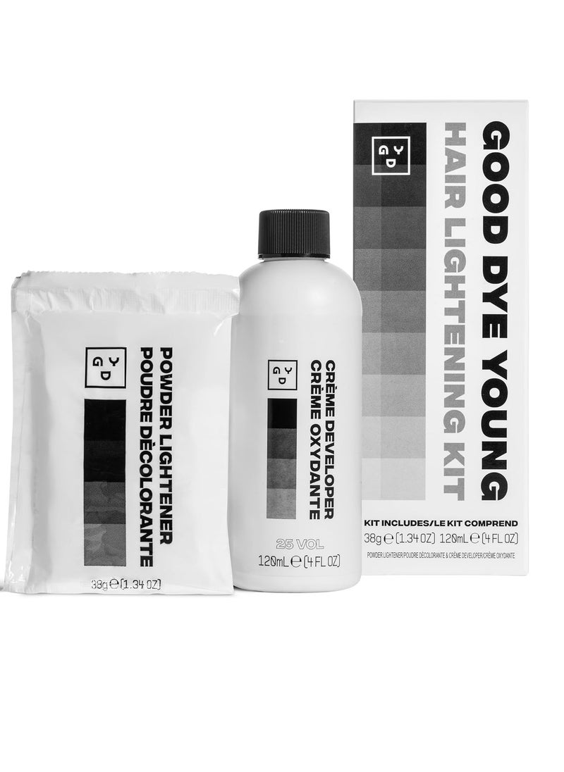 Good Dye Young Good Dye Young Hair Lightener Kit with Dust Free Powder Lightener and 25 Volume Developer - Moisturizing Bleaching Kit - Vegan Hair Bleach (4 oz.)  - Image 1