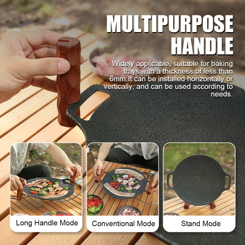 Baking Tray Handle: Sapele Wood Heat Insulation Handle - Multi-Purpose Antislip Diamond Design Handle for Outdoor Baking, Tray Storage Drying Stand - Image 5