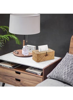Garlo Rectangular Woven Tissue Box Cover, Decorative Seagrass Wicker Tissue Box Holder, Rustic Facial Tissue Holder, for Bathroom Vanity Toilet Dresser Table Countertop Office Car.  - Image 2