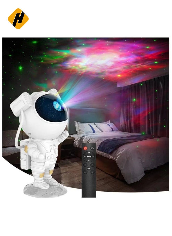 HuHa Kids Star Projector Night Light Astronaut LED Projection Lamp for Bedroom, Starry Night Light Projector with Timer, Remote Control and 360°Adjustable Head Angle,Right Galaxy Projector  - Image 1