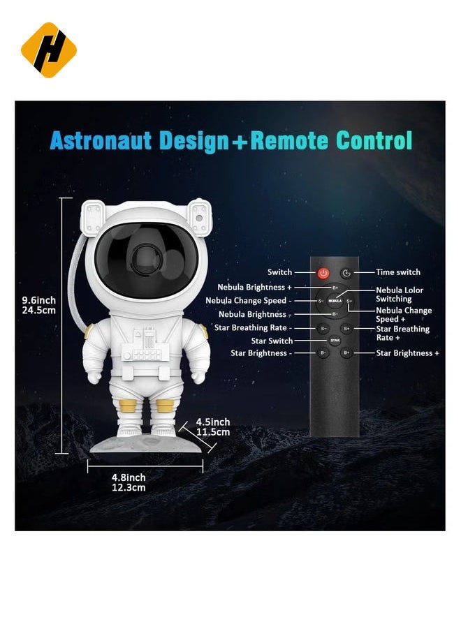 HuHa Kids Star Projector Night Light Astronaut LED Projection Lamp for Bedroom, Starry Night Light Projector with Timer, Remote Control and 360°Adjustable Head Angle,Right Galaxy Projector  - Image 5