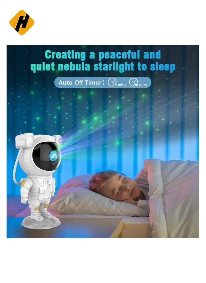 HuHa Kids Star Projector Night Light Astronaut LED Projection Lamp for Bedroom, Starry Night Light Projector with Timer, Remote Control and 360°Adjustable Head Angle,Right Galaxy Projector  - Image 3