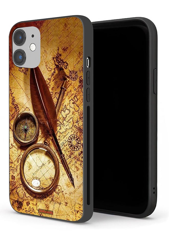 Tolwak Apple iPhone 12 mini Protective Case Vintage Compass - Image 1