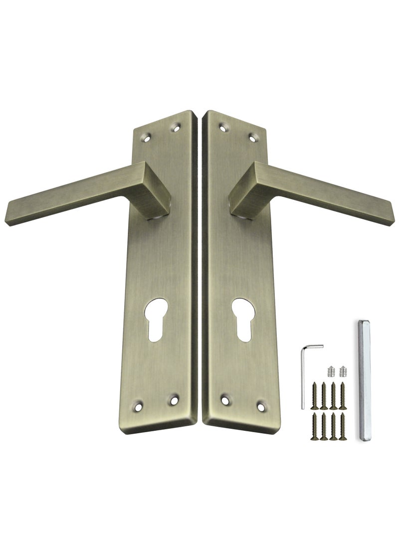 TISMpro Aluminum Mortise Door Plate Handle – Aluminum Lever with Iron Plate – Heavy-Duty, Rust-Resistant, Modern Design – Easy Installation – MAB - Image 1