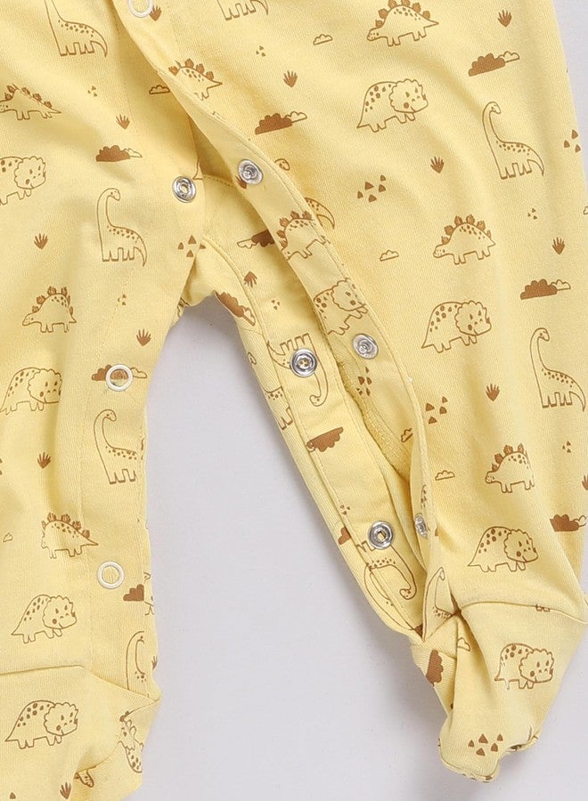 Dollar Junior Tiny Crews Baby Boys & Baby Girls Shoe Romper - Yellow, 1-3M - Image 3