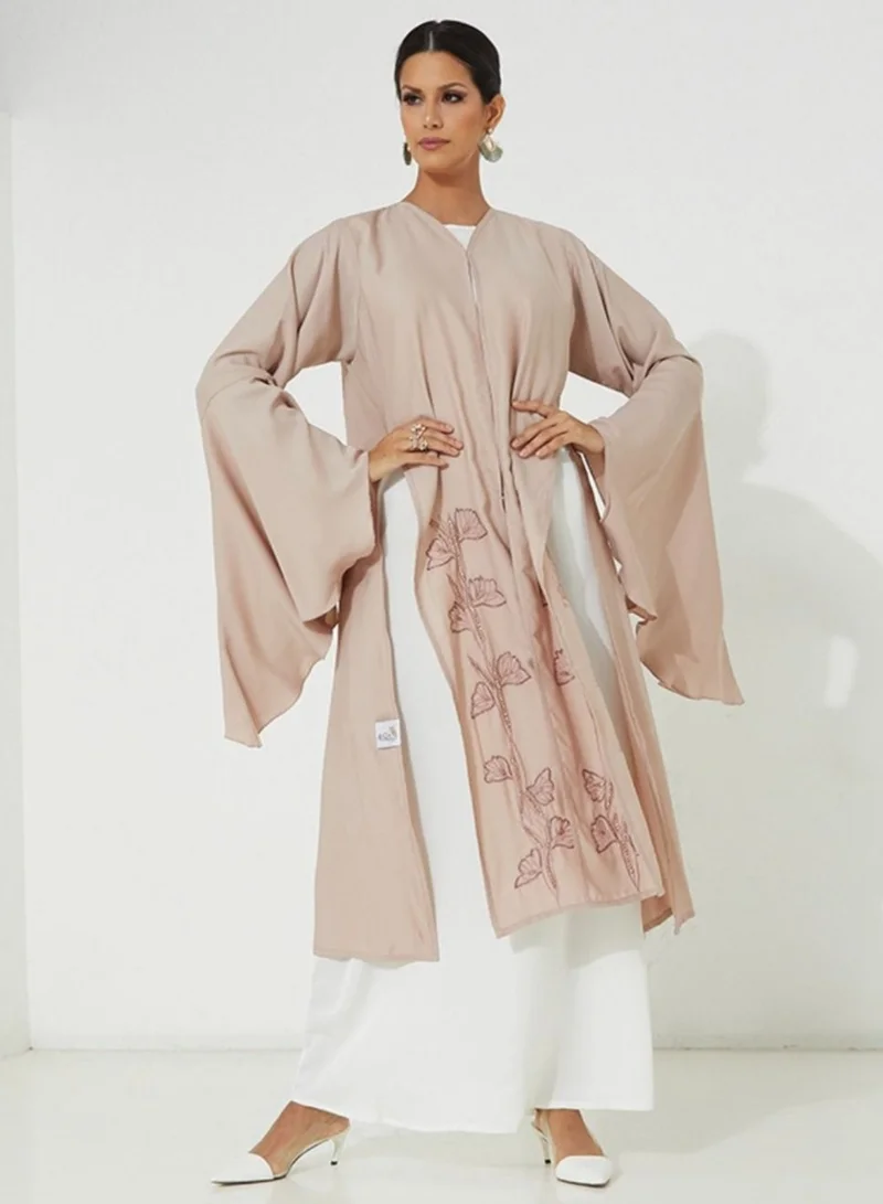 Rosette Abaya 2-Piece Abaya Set | Embroidered