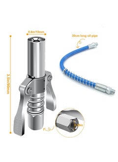 EKRASH eKRASH Grease Gun Coupler Strong Lock Release Grease Coupler10k12k PSI High Preasure Quick Release Metal Dual Handle Grease Gun Coupler 18 NPT Universal Grease Gun Fitting 10 000 PSI WITH PIPE  - Image 5