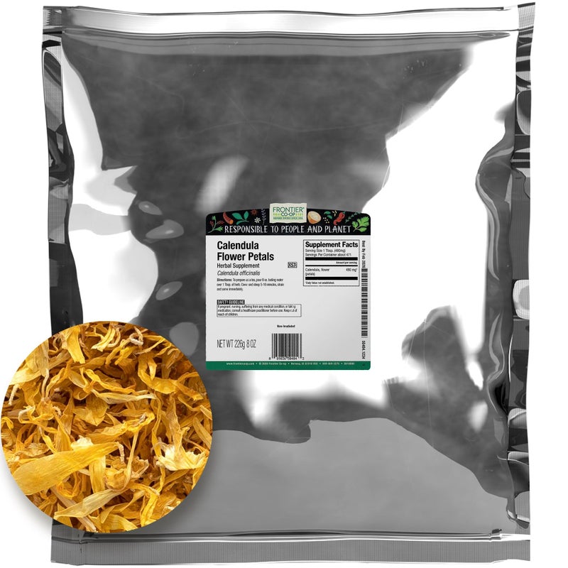 Frontier Co-op Frontier Coop Dried Calendula Flower Petals 8 oz Bulk Bag  For Herbal Teas Culinary Use and DIY Skincare - Image 3