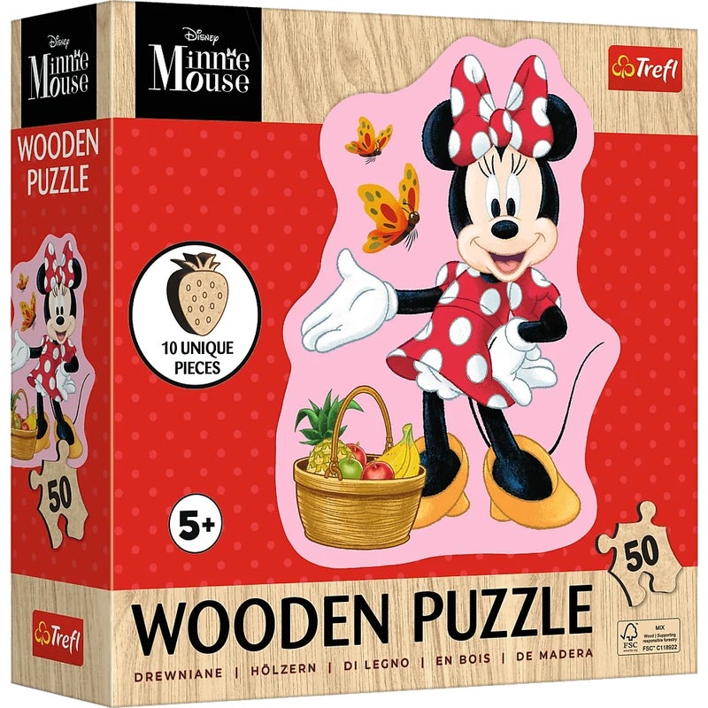 Trefl - Wooden Puzzle Of Cheerful Minnie mouse 50 Pieces - 20279 - Image 1