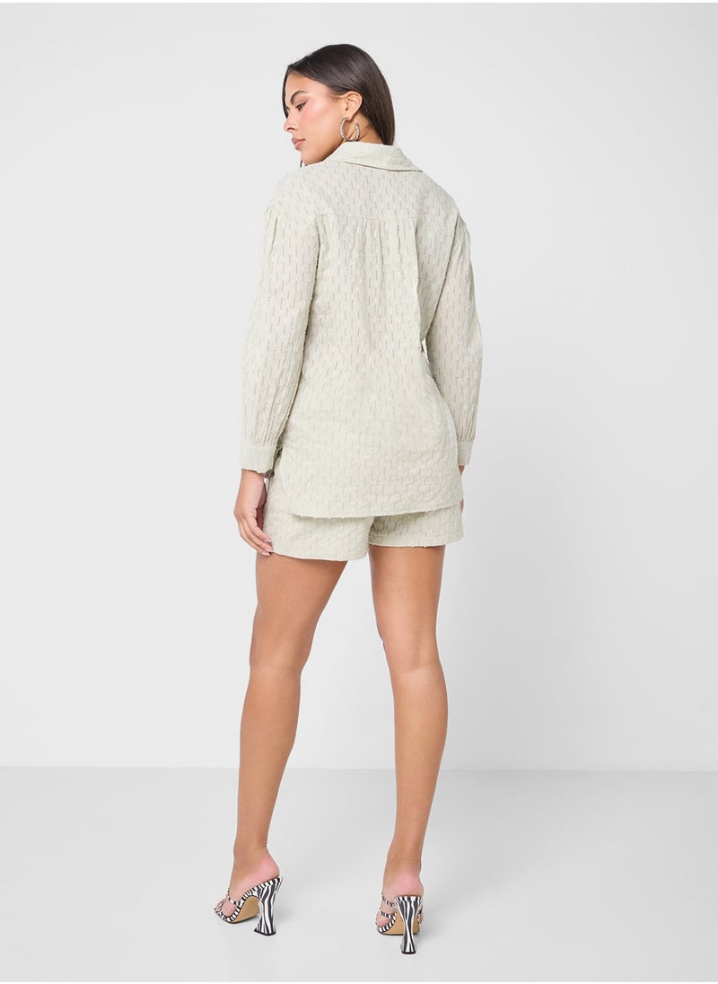 جينجر طقم قميص وشورت بنقشة دوبي - Image 3