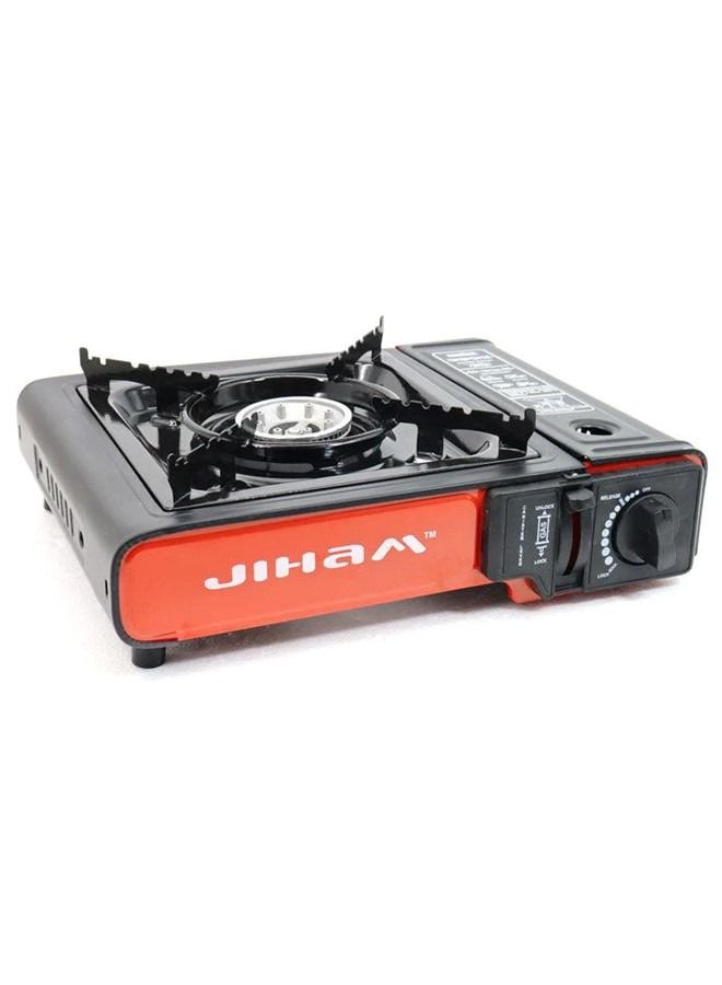 جيهام موقد غاز محمول للتخييم في الهواء الطلق مع حقيبة حمل ومروحة يدوية للشواء ، شعلة واحدة 34 × 25.5 سم - Image 2