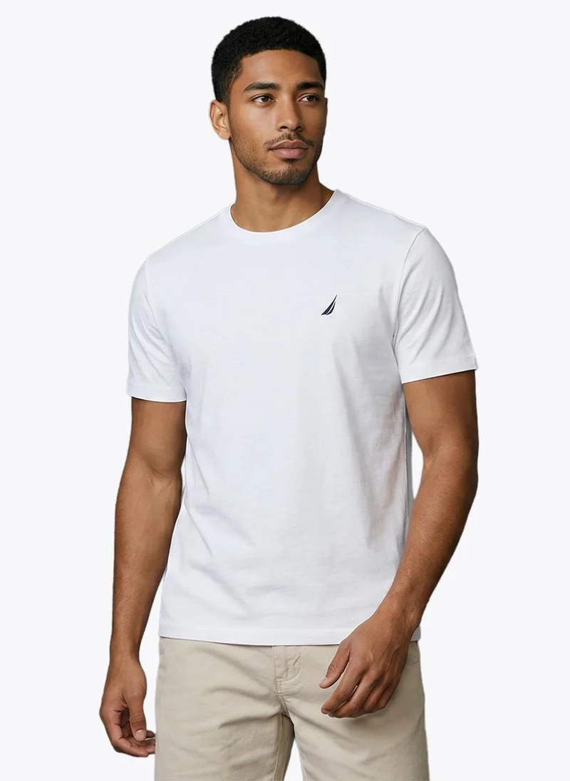 نوتيكا Men Regular Fit Short Sleeve T-Shirt for Everyday Casual Wear-White