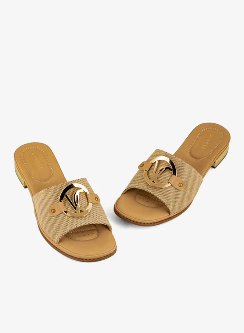 Vincci Brown Women One Strap Low Heel Sandals for Women | Best Price UAE