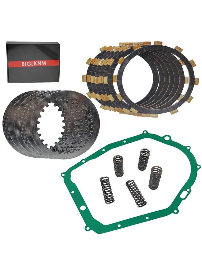 BIGLKNM Clutch Kit Friction Plates & Cover Gasket Compatible for Yamaha Warrior 350 YFM350X 1987-2004 Raptor 350 YFM350R 2004-2013 Big Bear 350 YFM350 1987-1996 Kodiak 400 YFM400FW 1993-1998 - Image 1