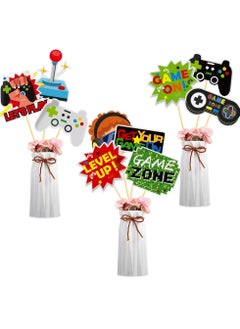30 Pieces Video Game Gaming Party Table Toppers, Funny Game Zone Centerpieces Sticks Table Decorations Game On Birthday Party Decor Photo Booth Props for Boys Birthday Party Favors
