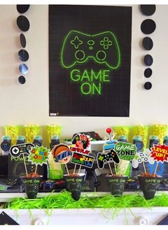 Generic 30 Pieces Video Game Gaming Party Table Toppers, Funny Game Zone Centerpieces Sticks Table Decorations Game On Birthday Party Decor Photo Booth Props for Boys Birthday Party Favors  - Image 2