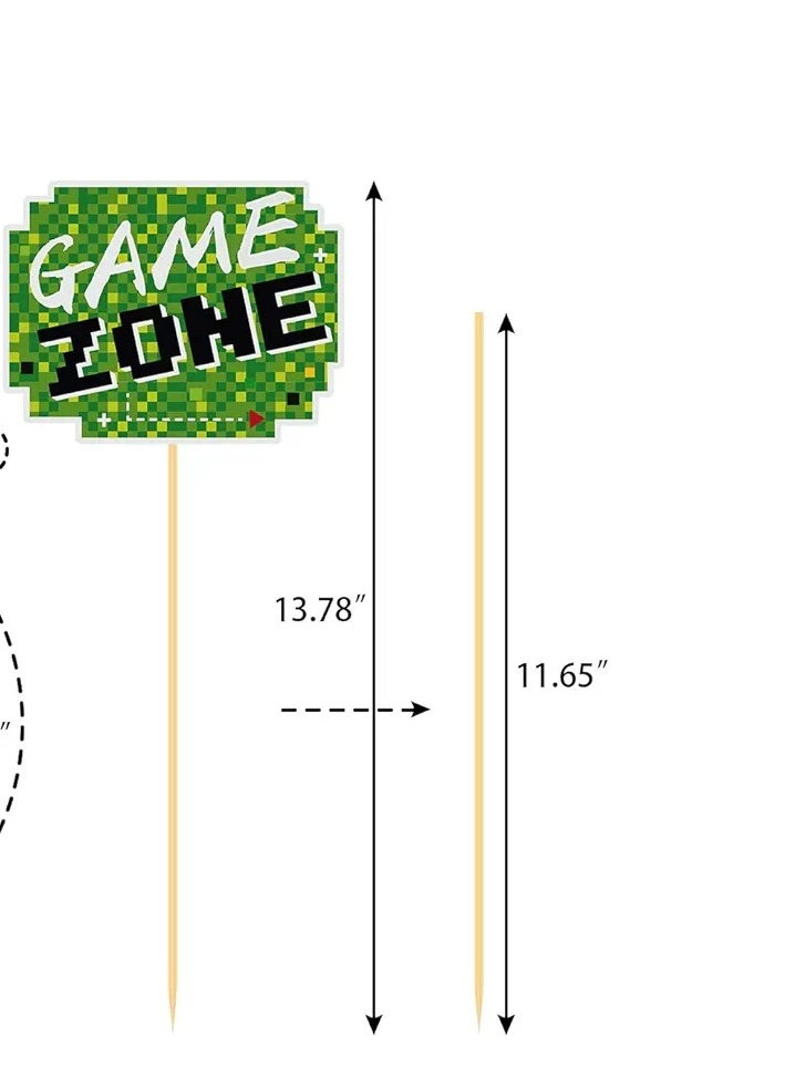 Generic - 30 Pieces Video Game Gaming Party Table Toppers, Funny Game Zone Centerpieces Sticks Table Decorations Game On Birthday Party Decor Photo Booth Props for Boys Birthday Party Favors - Image 1