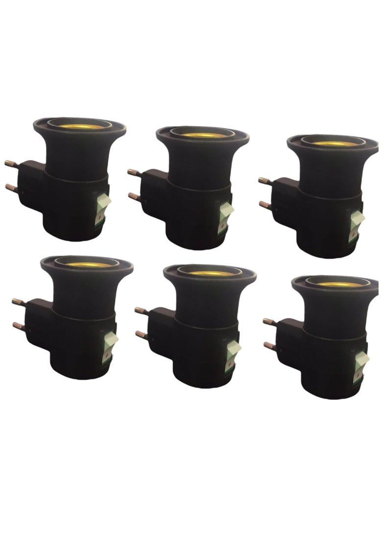 دواية قلاووظ مع مفتاح تحكم لتشغيل اللمبات مباشرة للاضاءه الليلية (اسود) عدد 6