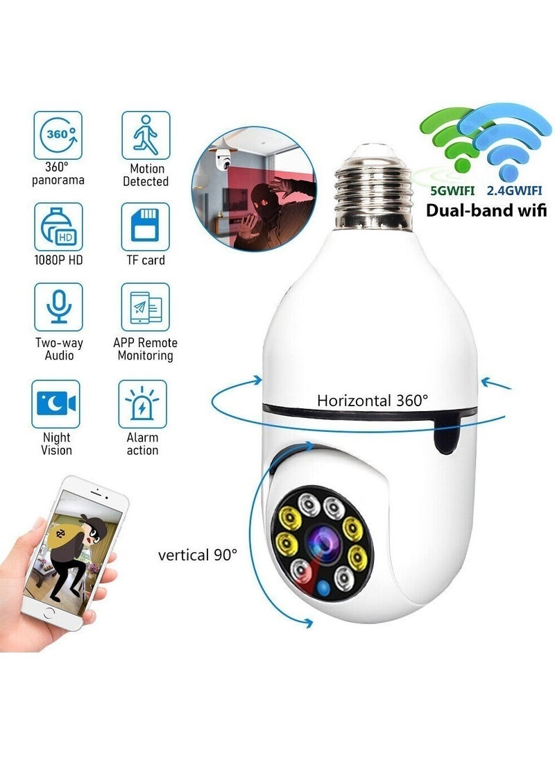 ELTRAZONE 5 PACKES Camara 5G WiFi De Seguridad 360Con Audio Microfono Para Casa y Exterior  - Image 4