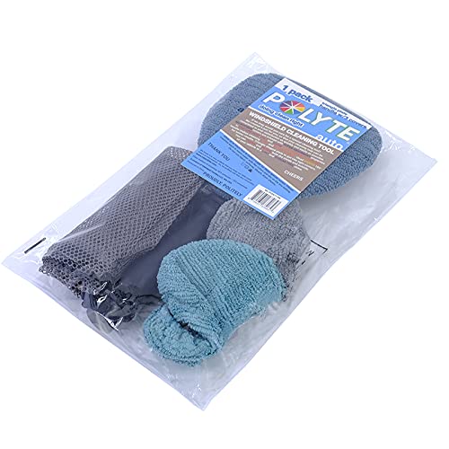 POLYTE Pivoting Windshield Glass Cleaning Tool Extendable Aluminum Handle w/3 Premium Microfiber Covers, Triangle Shaped Plate - Image 5