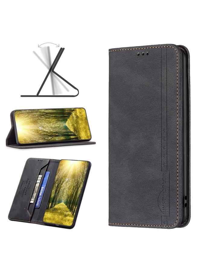 The Bros Case For Xiaomi Redmi 10 5G / Note 11E Magnetic RFID Blocking Anti-Theft Leather Phone Case
