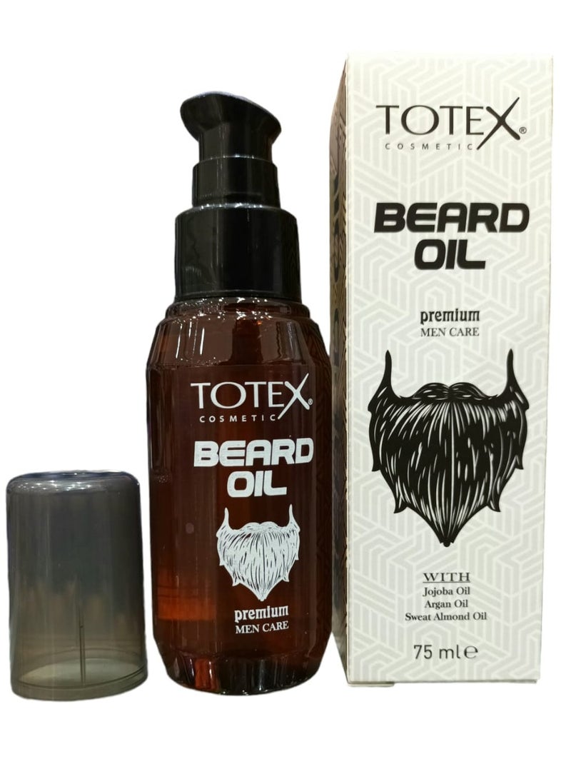Totex Beard and Mustache Thickening Oil With Jojoba Oil  Argan Oil and Almond Oil Gives Shine and Perfect Care 75ml - Image 2