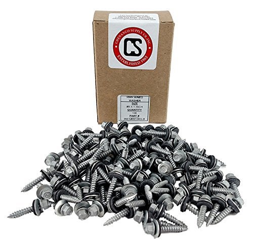 Chenango Supply - N.9 x 1inches Hex Washer Head Metal Roof Screw Self Starting/self Tapping Metal to Wood, Sheet Metal Roofing, siding Screws with EPDM Washer Seal. 100 PCS (N.9 x 1 - Image 2