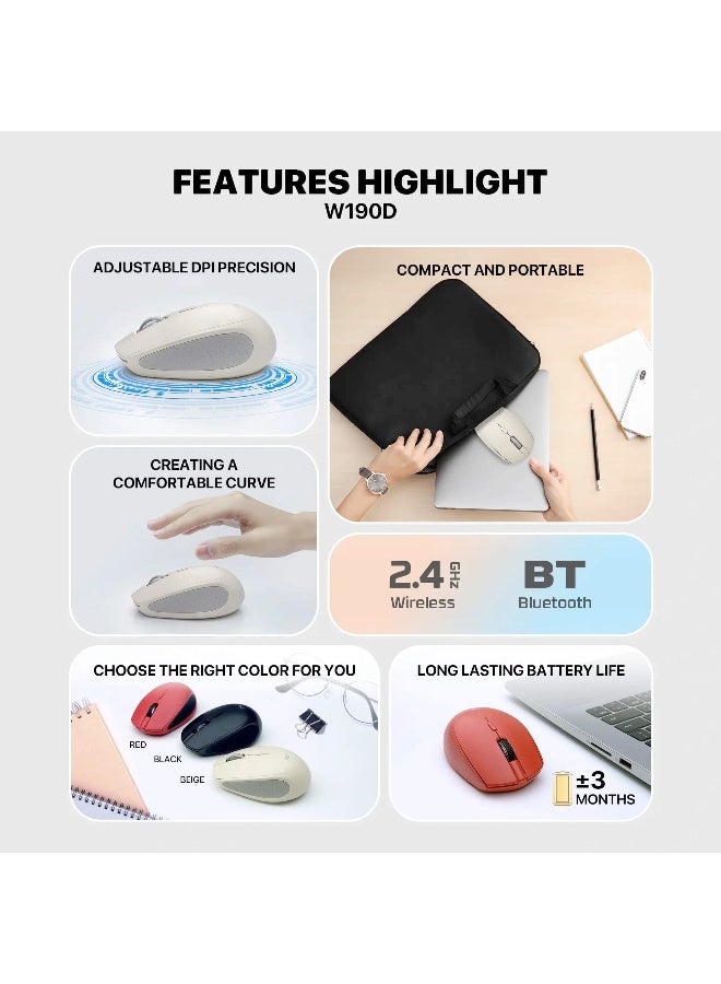 فانتيك W193D GO Dual Mode Wireless Mouse Black - Image 3