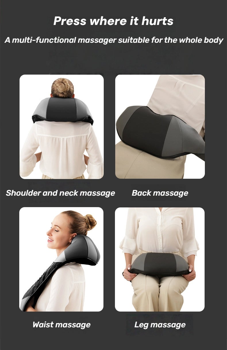 EzzySo مدلك عنق مع حرارة مدلك شياتسو للعنق والظهر والكتف والقدم والساق وسادة تدليك عميق تساعد على استرخاء العضلات في المنزل والمكتب والسيارة، مناسبة للرجال والنساء البالغين وكبار السن الذين يعانون من آلام في العنق. - Image 5