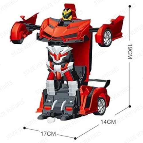 Stazie|Remote Control Rechargeable One-Click Deformation Car to Robot Transforming Toy, Multicolor - Image 3