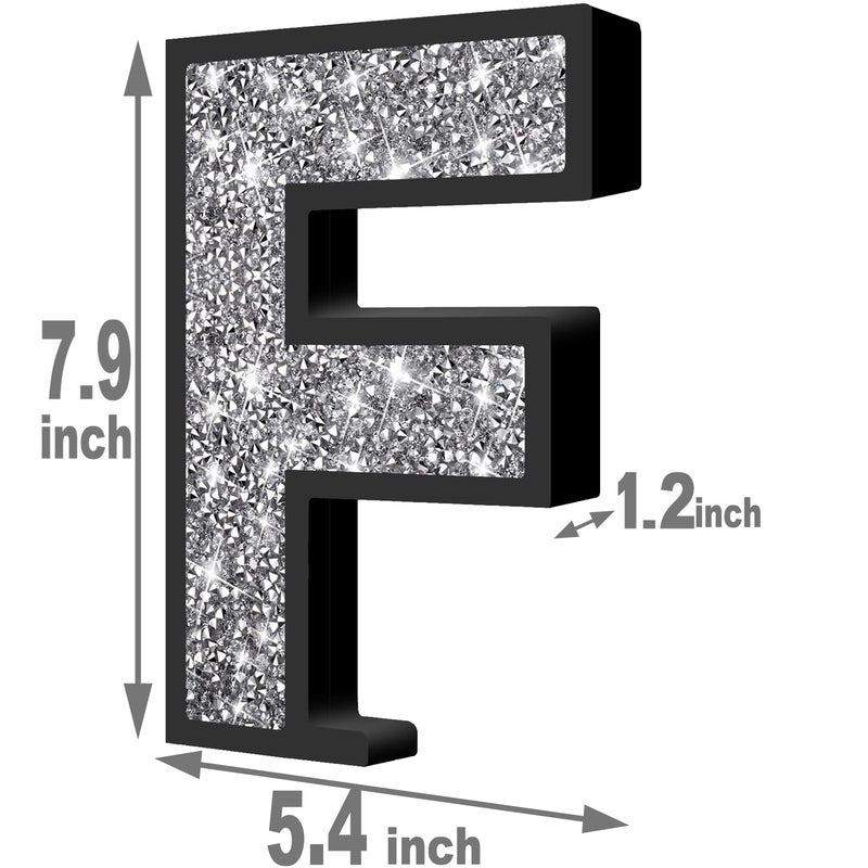 XIHACTY Letters Signs for Home D?cor  Crystal Crushed Diamond Accent Sign for Wall Decor  Black DIY Custom Capital Letters for a Decoration on Bar  Desk  Dresser  Party Birthday  Wedding.(F) - Image 5