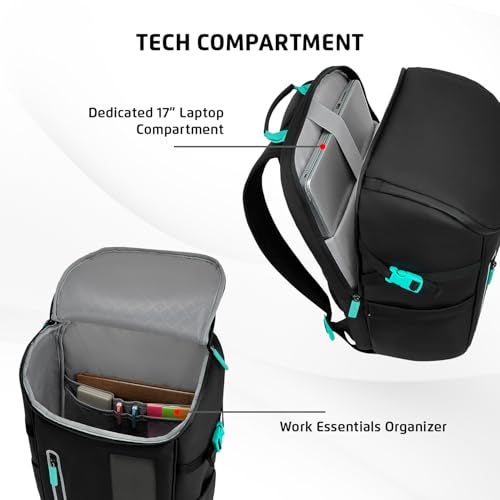 Safari Falcon LED 25L Backpack, Customizable LED Panel, 17" Laptop Compatible, Battery Cell Holder, Premium PU Fabric, Seamless Control Through A Mobile Application, Airvent Back Panel, Black - Image 3