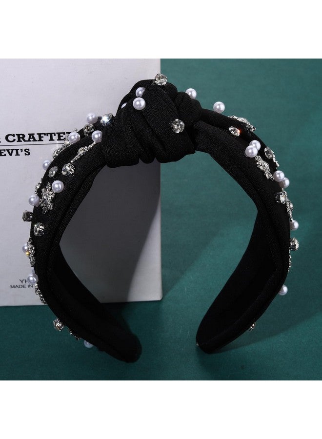 PHALIN Christmas Headbands For Women Xmas Bow Tree Snowflake Headbands Jeweled Crystal Pearl Knotted Headband Holiday Hair Accessories Party Gifts (Snowflake) - Image 3