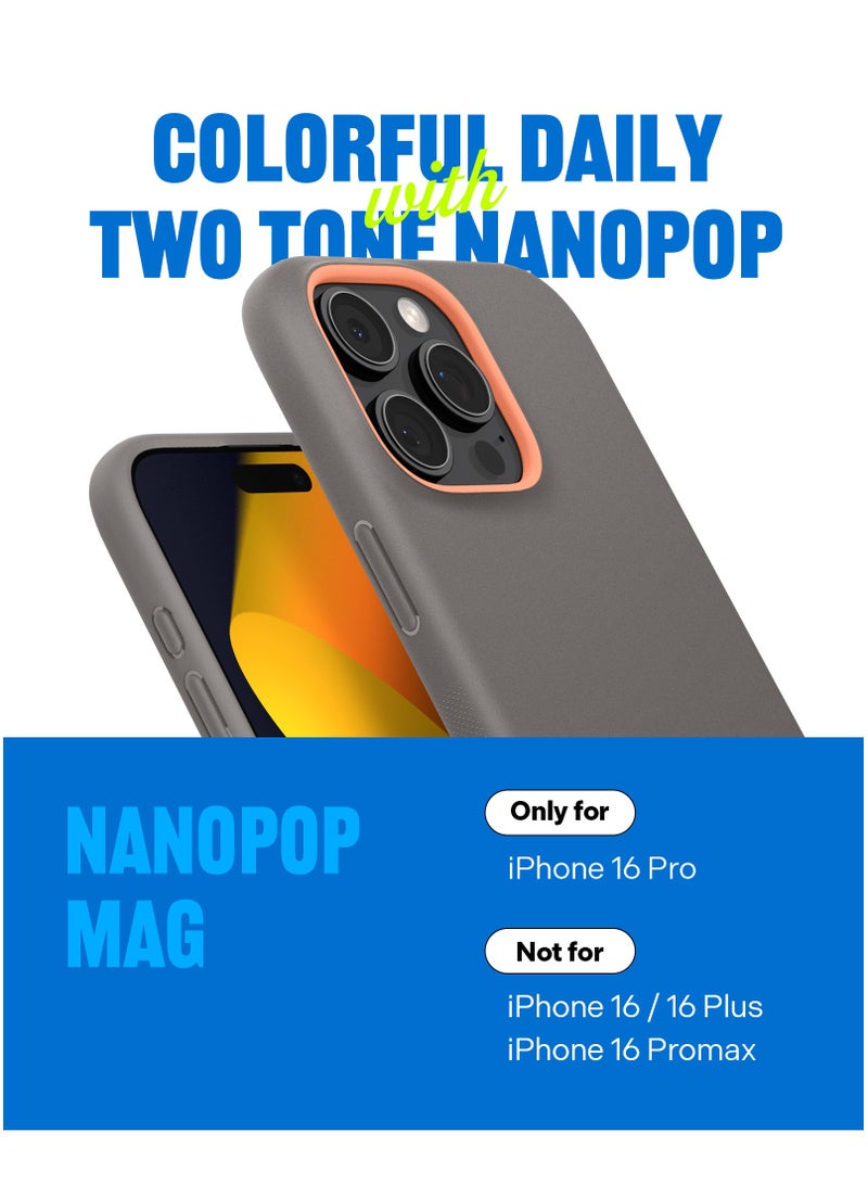 Caseology Nano Pop Mag iPhone 16 PRO MagSafe Case Cover Mil Grade - Papaya Gray - Image 2