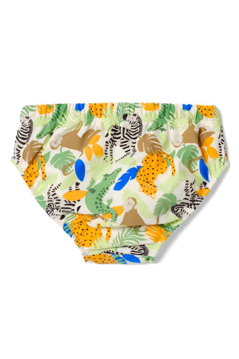 Tchibo Toddlers Boy Allover Print Brief Swimwear, Green Combo - Image 3