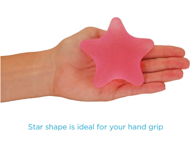 NOVA Hand Exerciser Star, Hand Grip Squeeze Star for Strength, Stress and Recovery, Comes in 3 Resistance Levels - Pink Soft, Orange Medium and Blue Firm - Image 4