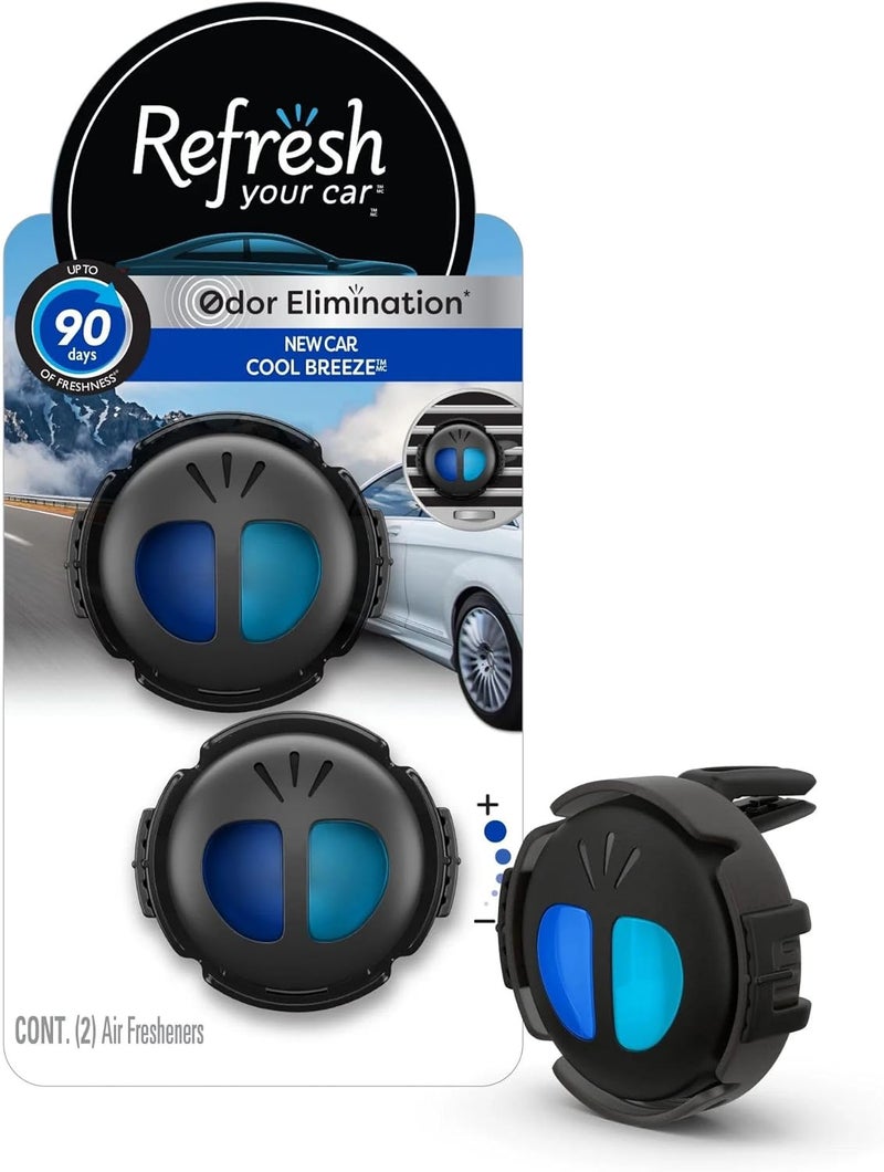 RefreshYourCar Refresh Your Car! E300877700 Dual Scent Mini Diffusers, New Car/Cool Breeze Scent - Image 1
