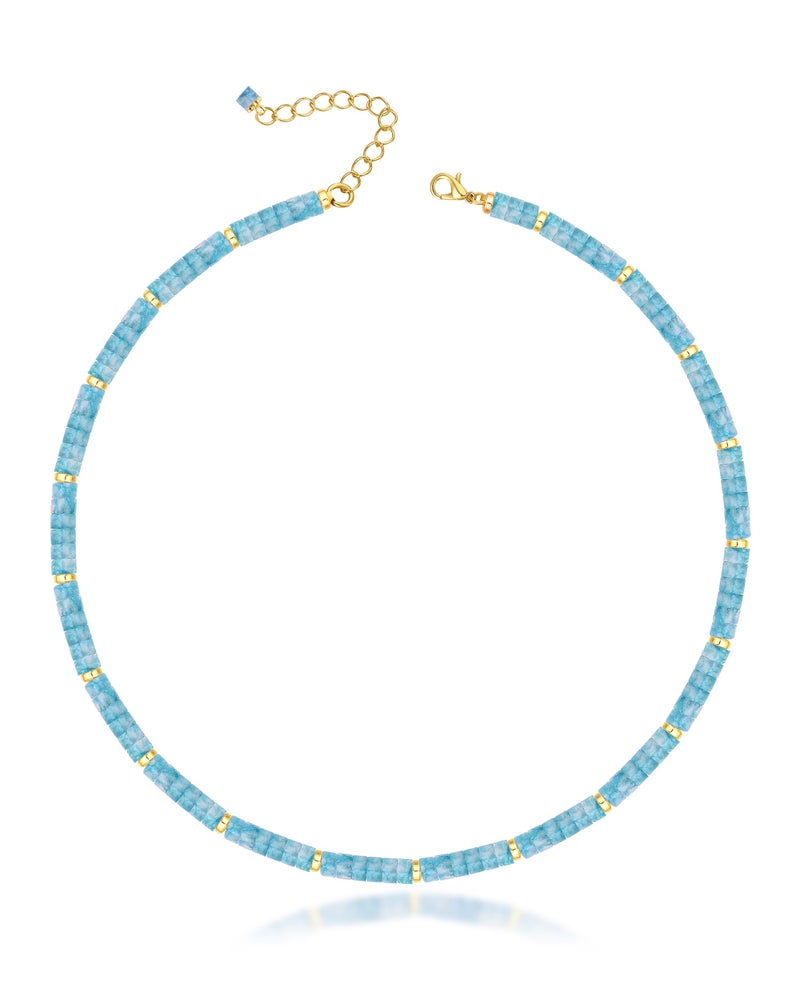MIDDLUX Choker Necklace for Women, Aquamarine Necklace, Beaded Crystal Necklaces for Women, Summer Jewelry, Women's Beaded Boho Necklaces - Image 1