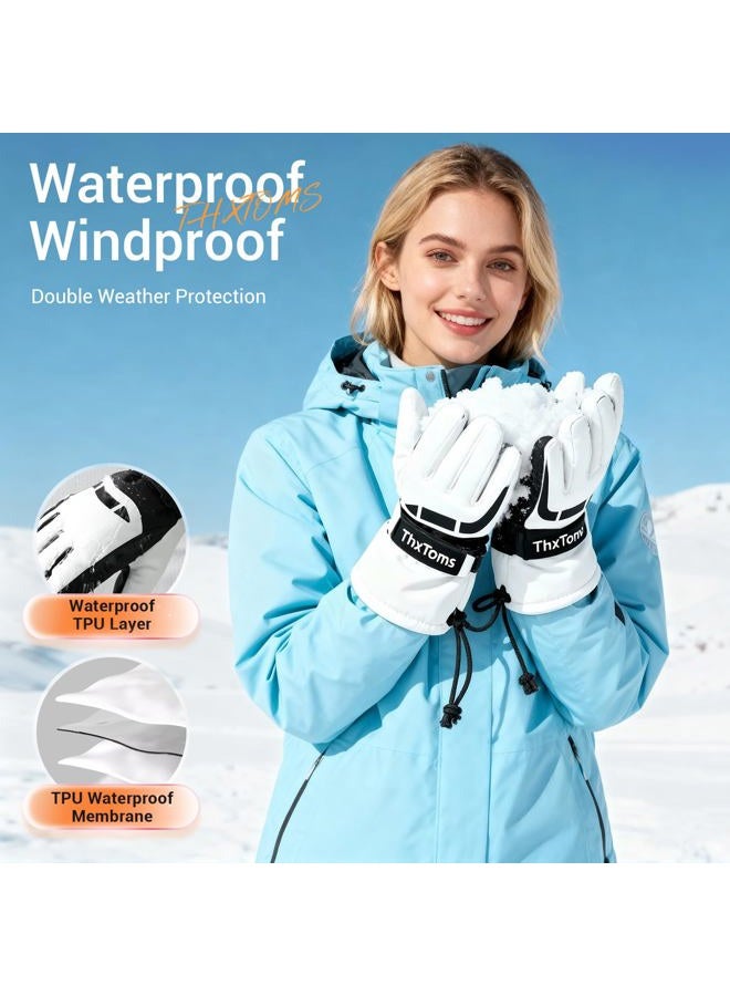 ThxToms Ski Gloves Snow Gloves for Men Women Waterproof Winter Gloves 3M Thinsulate Warm Gloves Unisex Touchscreen Snowboarding Gloves Women Gloves with Pocket for Cold Weather - Image 3