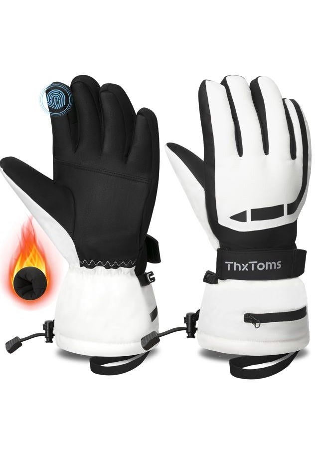 ThxToms Ski Gloves Snow Gloves for Men Women Waterproof Winter Gloves 3M Thinsulate Warm Gloves Unisex Touchscreen Snowboarding Gloves Women Gloves with Pocket for Cold Weather - Image 1