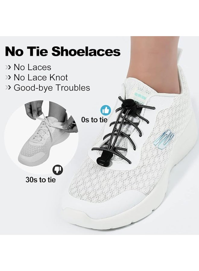 كاكابو أربطة أحذية مرنة بدون ربط - أربطة أحذية بدون ربط للبالغين والأطفال - 4 أزواج، أربطة أحذية متينة للأحذية الرياضية - Image 3