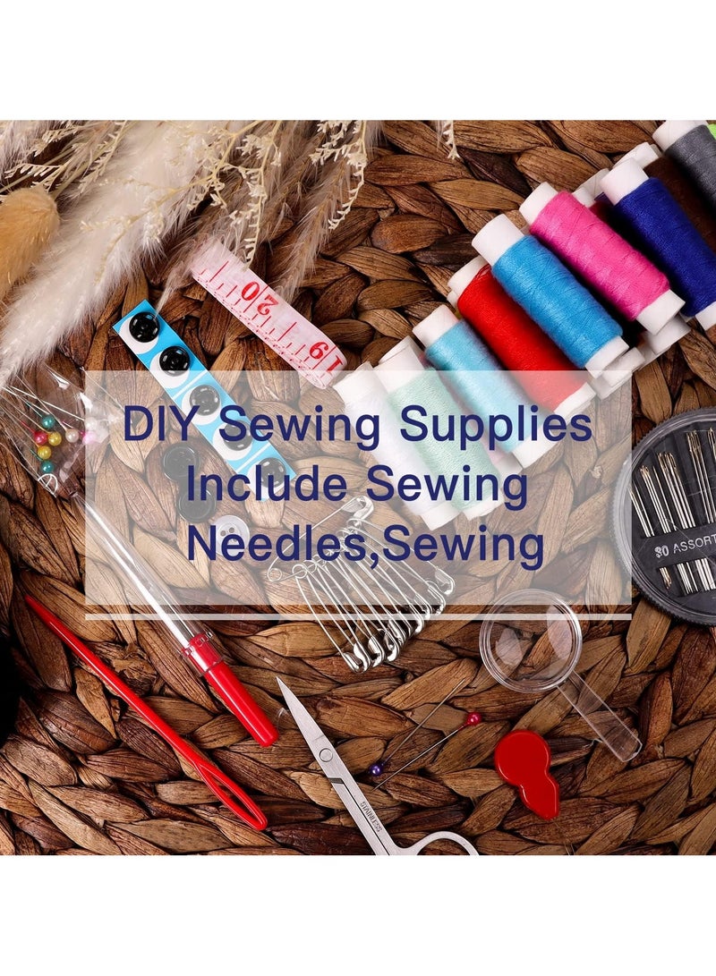 Portable Sewing Kit, Household Sewing Tools 86 Piece Sewing Box Set, Including Magnifying Glass - Image 4