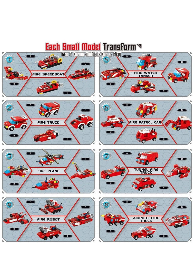 SYOSI Fire Robot STEM Building Toys, 836 PCS Creative Construction Truck Blocks Toys, 35 in 1 STEM Educational Building Bricks City Fire Rescue Vehicles Kit Gift for Kids for Boys Age 6+ Year Old - Image 3