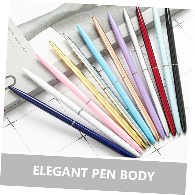 6pcs Metal Ballpoint Pens Smooth Writing Transparent Ergonomic Grip for Office Hotel Business Use - Image 4